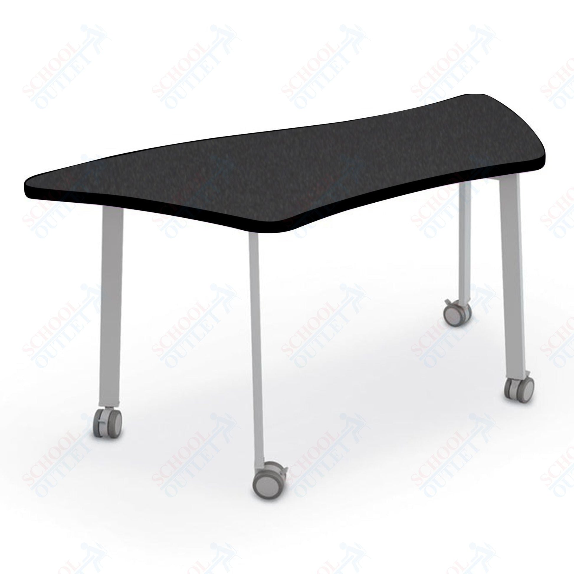 Mooreco Akt Table – Wavy Trapezoid, Laminate Top, 29" Height - SchoolOutlet