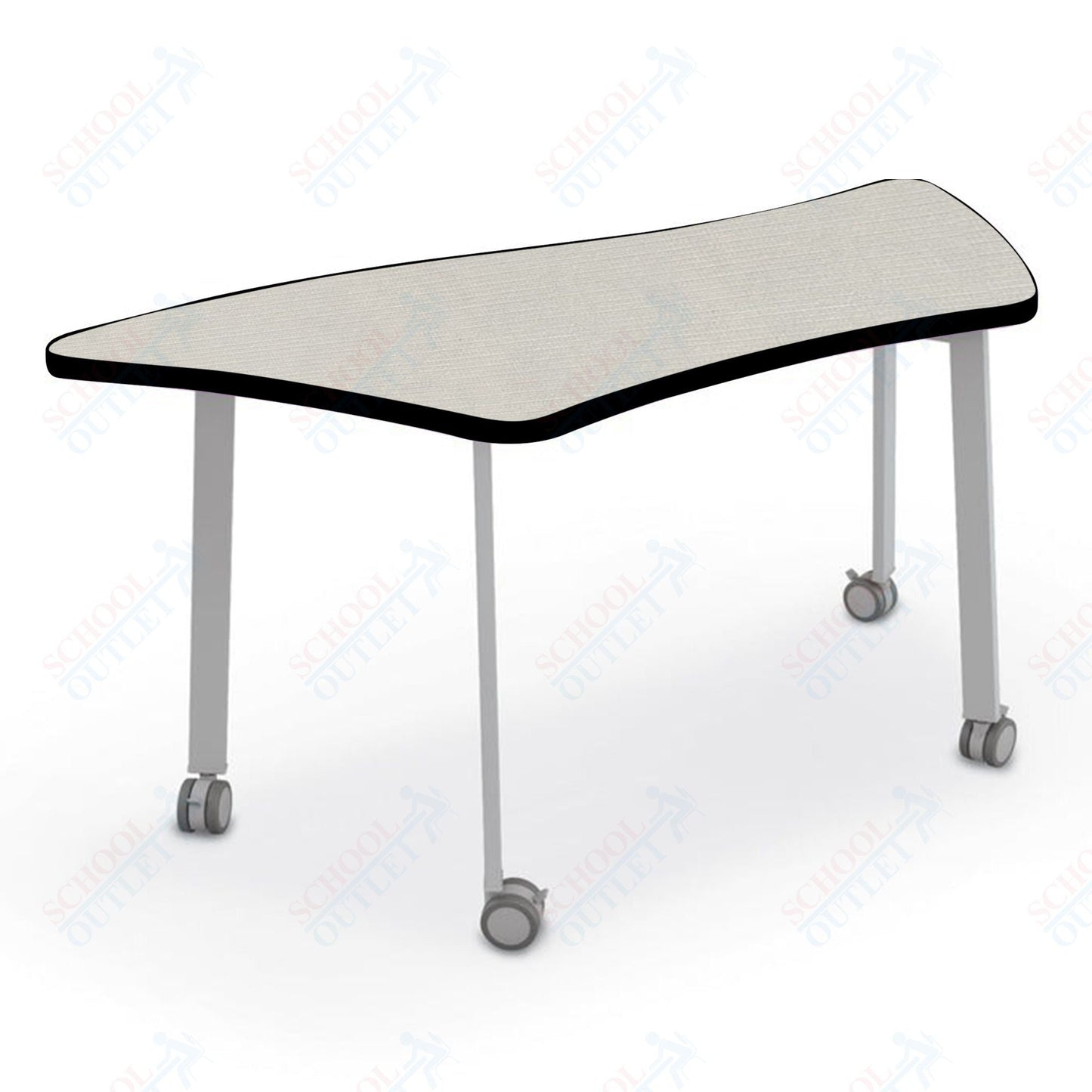 Mooreco Akt Table – Wavy Trapezoid, Laminate Top, 29" Height - SchoolOutlet