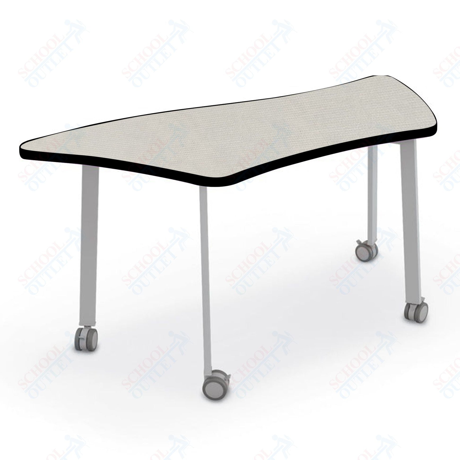 Mooreco Akt Table – Wavy Trapezoid, Laminate Top, 29" Height - SchoolOutlet