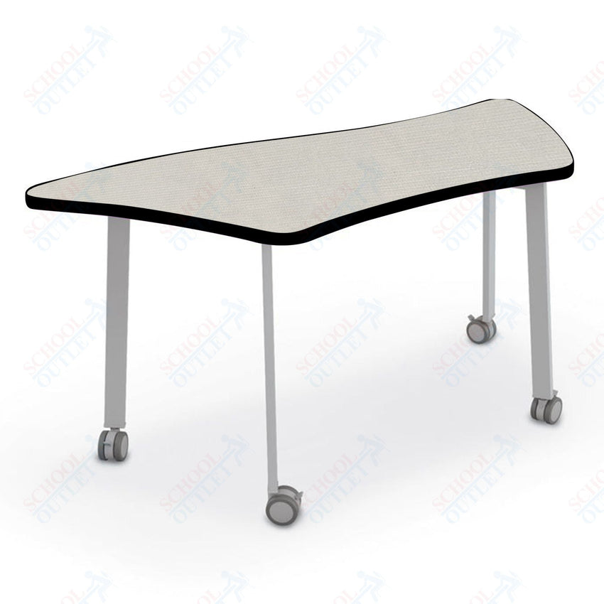 Mooreco Akt Table – Wavy Trapezoid, Laminate Top, 29" Height - SchoolOutlet