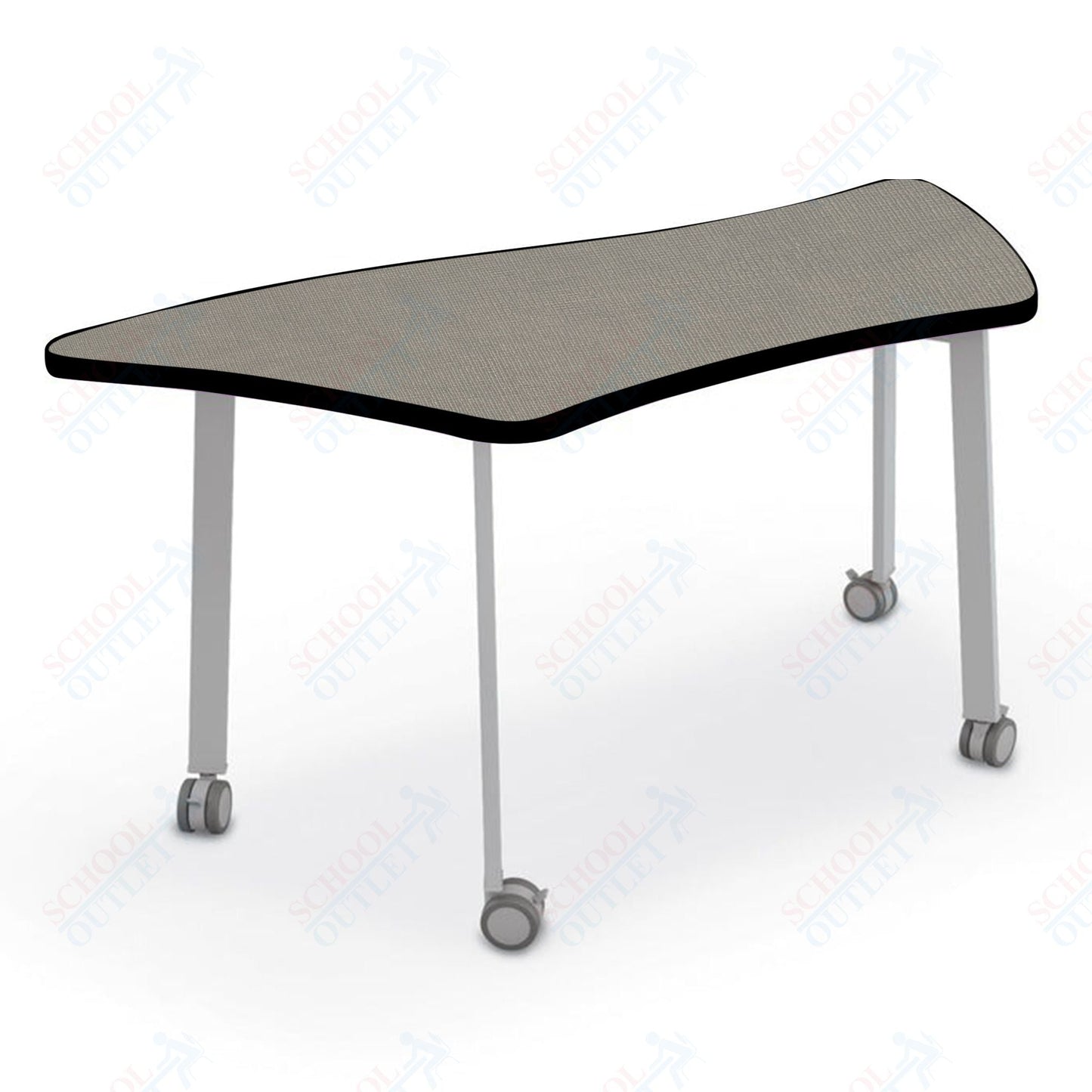 Mooreco Akt Table – Wavy Trapezoid, Laminate Top, 29" Height - SchoolOutlet