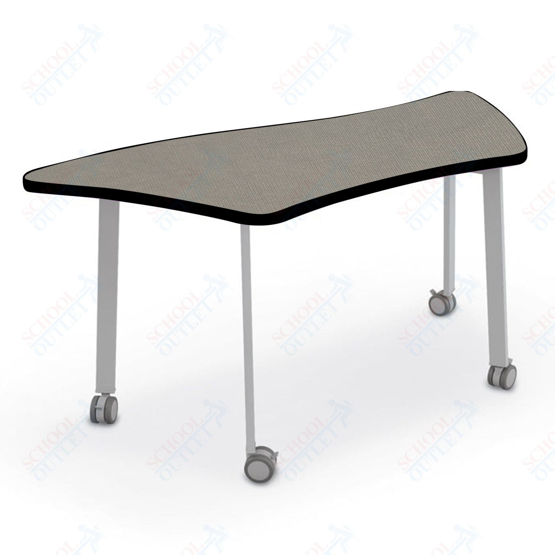 Mooreco Akt Table – Wavy Trapezoid, Laminate Top, 29" Height - SchoolOutlet