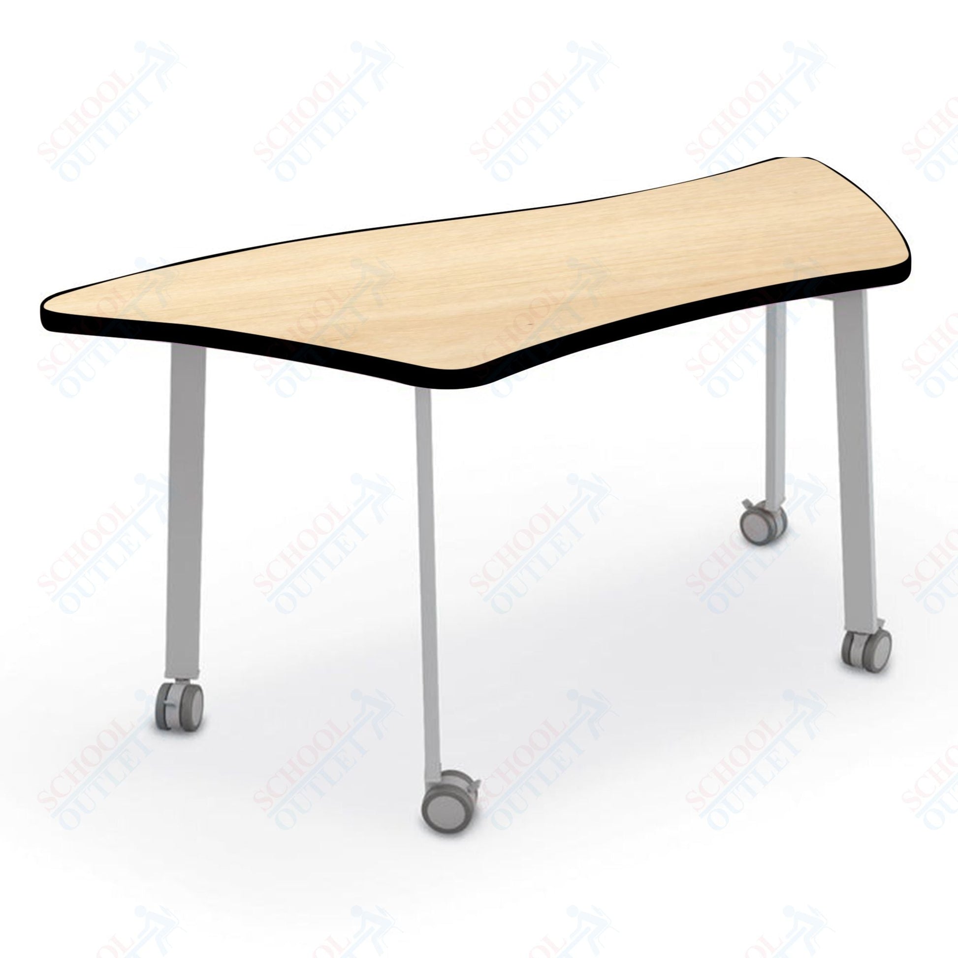 Mooreco Akt Table – Wavy Trapezoid, Laminate Top, 29" Height - SchoolOutlet