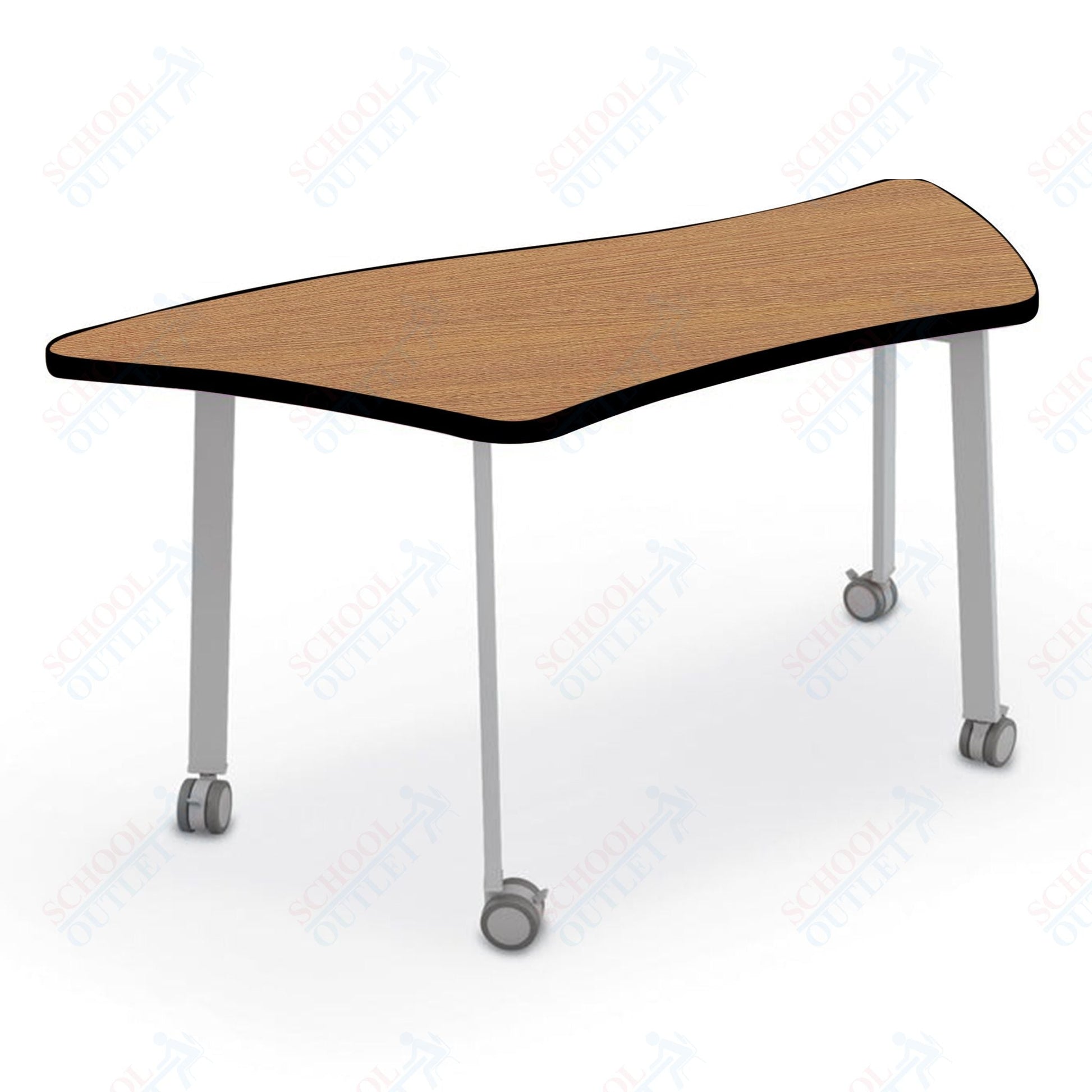 Mooreco Akt Table – Wavy Trapezoid, Laminate Top, 29" Height - SchoolOutlet