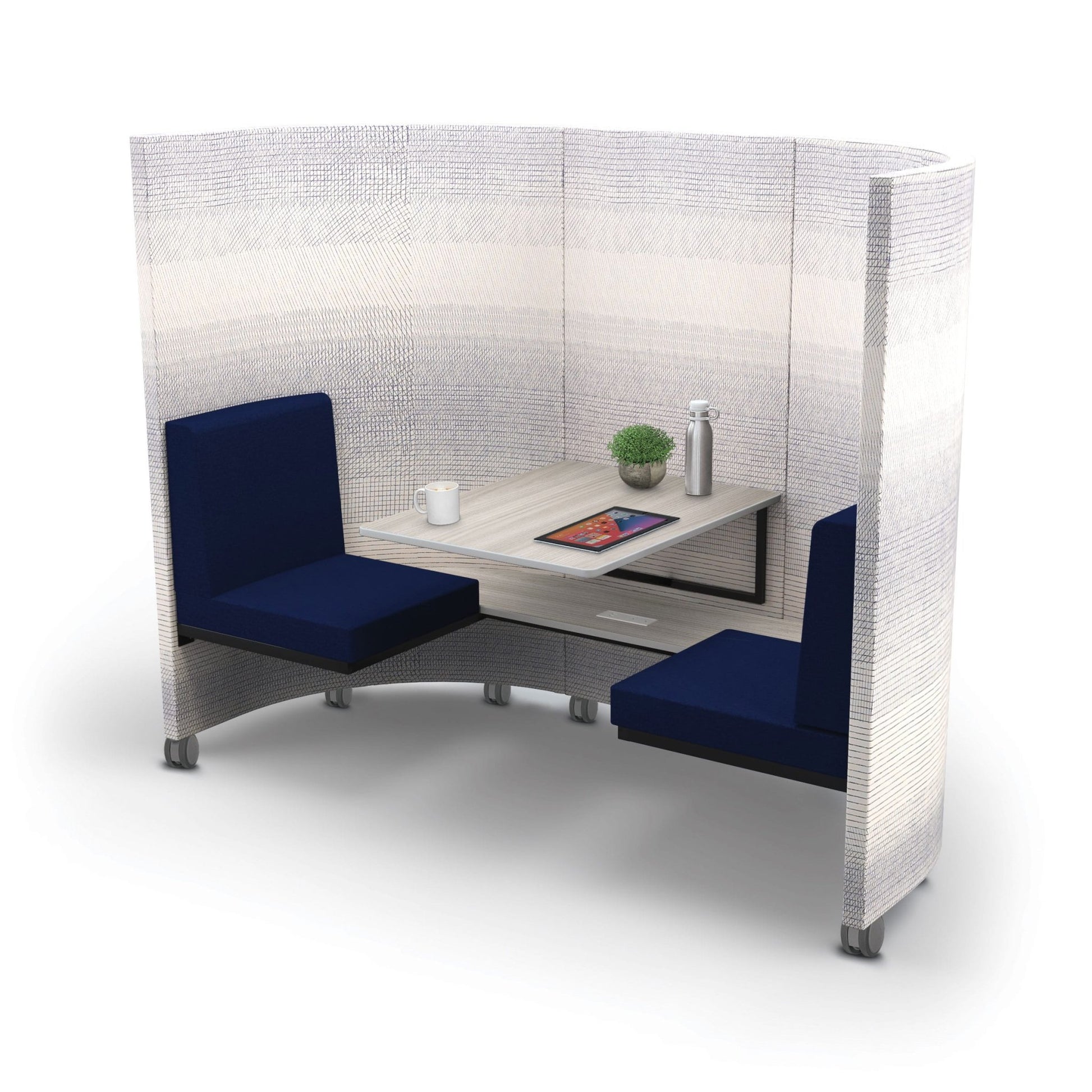 Mooreco Double Seat Privacy Pod - 48" H - Short with Power (MOR - SG.DPP.UPP.793648.P.X.X - XXXX - XXXX - Grade2) - SchoolOutlet