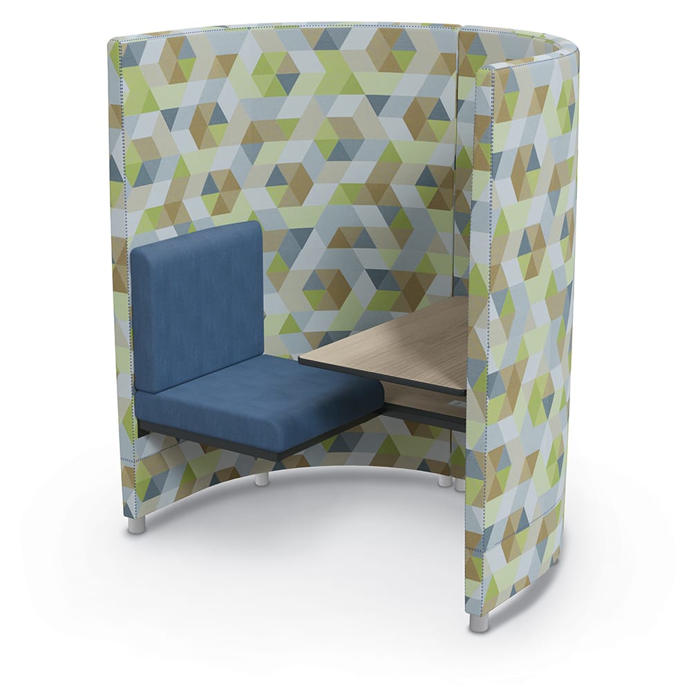 Mooreco Single Seat Privacy Pod - 48" H - Short with Power (MOR - SG.SPP.UPP.533948.P.X.X - XXXX - XXXX - Grade2) - SchoolOutlet