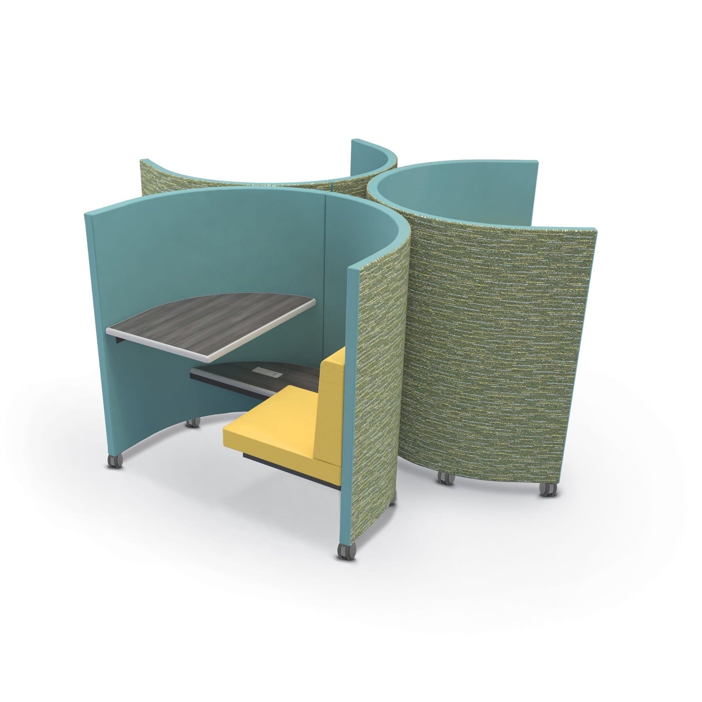 Mooreco Single Seat Privacy Pod - 62" H - Tall with Power (MOR - SG.SPP.UPP.533962.P.X.X - XXXX - XXXX - Grade2) - SchoolOutlet