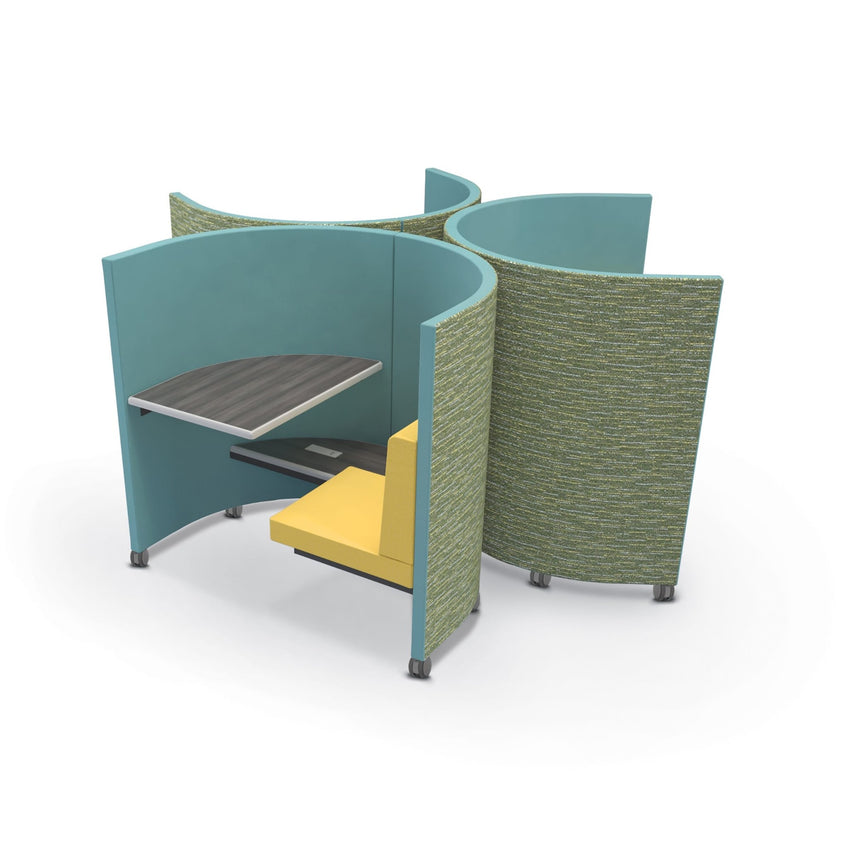 Mooreco Single Seat Privacy Pod - 62" H - Tall with Power (MOR - SG.SPP.UPP.533962.P.X.X - XXXX - XXXX - Grade2) - SchoolOutlet