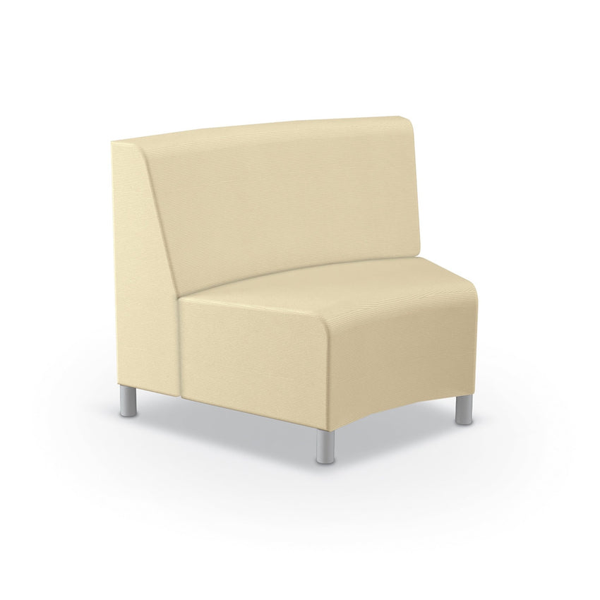 Mooreco Phoeby Outdoor Soft Seating - Inside Curve Loveseat No Arm - 18" Seat Height (PBA6N1L) - SchoolOutlet