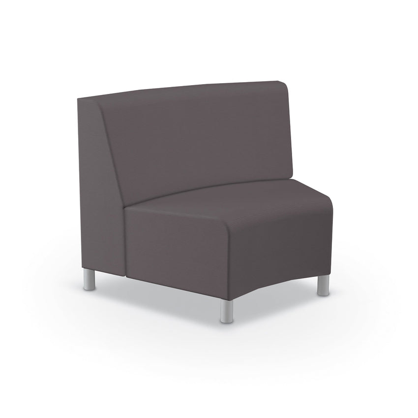 Mooreco Phoeby Outdoor Soft Seating - Inside Curve Loveseat No Arm - 18" Seat Height (PBA6N1L) - SchoolOutlet