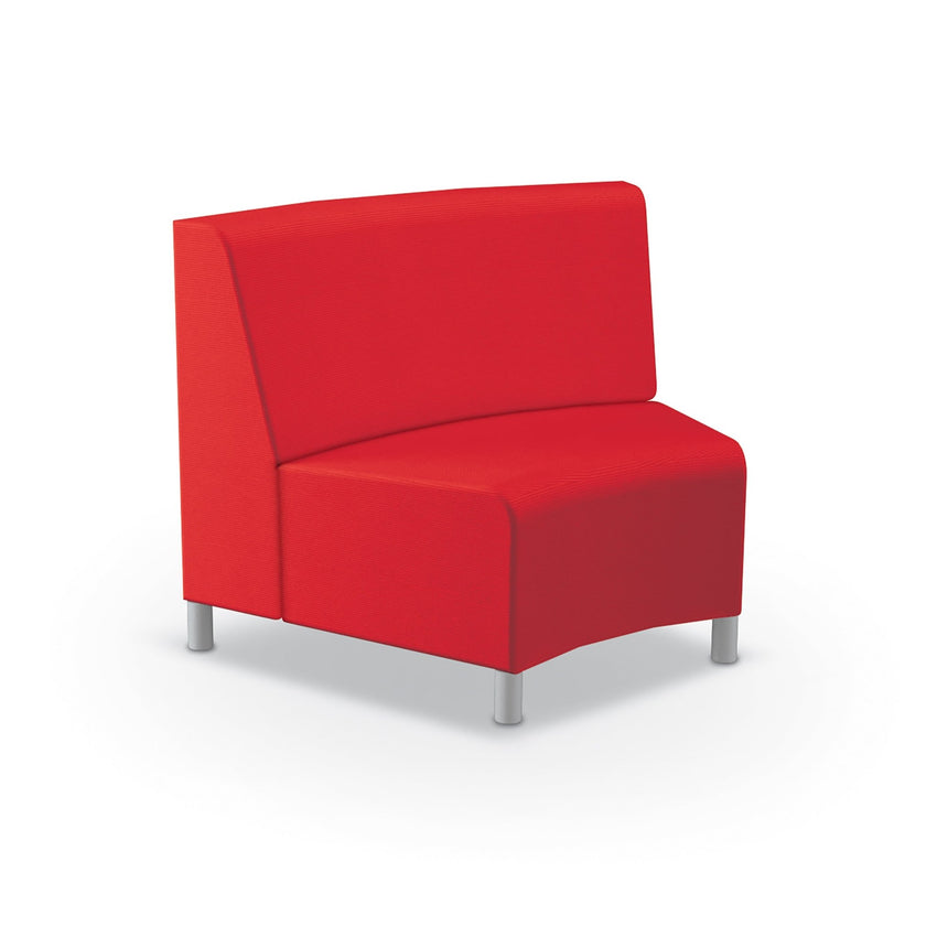 Mooreco Phoeby Outdoor Soft Seating - Inside Curve Loveseat No Arm - 18" Seat Height (PBA6N1L) - SchoolOutlet