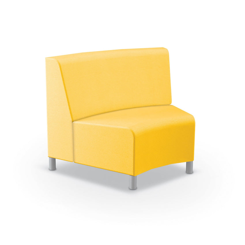 Mooreco Phoeby Outdoor Soft Seating - Inside Curve Loveseat No Arm - 18" Seat Height (PBA6N1L) - SchoolOutlet