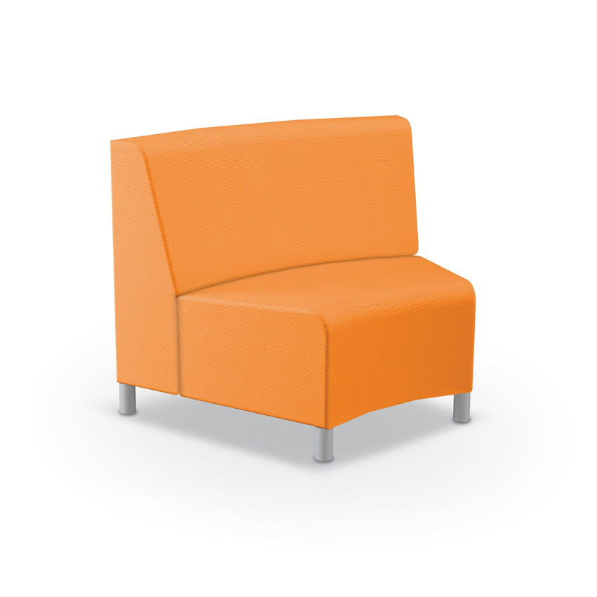 Mooreco Phoeby Outdoor Soft Seating - Inside Curve Loveseat No Arm - 18" Seat Height (PBA6N1L) - SchoolOutlet