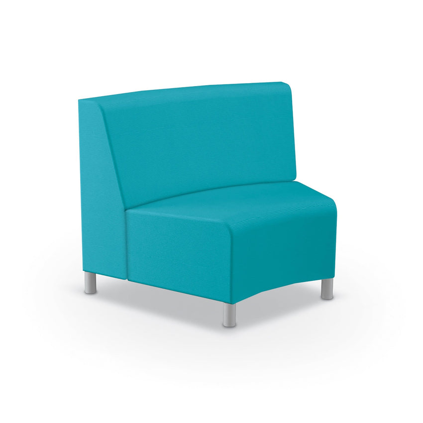 Mooreco Phoeby Outdoor Soft Seating - Inside Curve Loveseat No Arm - 18" Seat Height (PBA6N1L) - SchoolOutlet