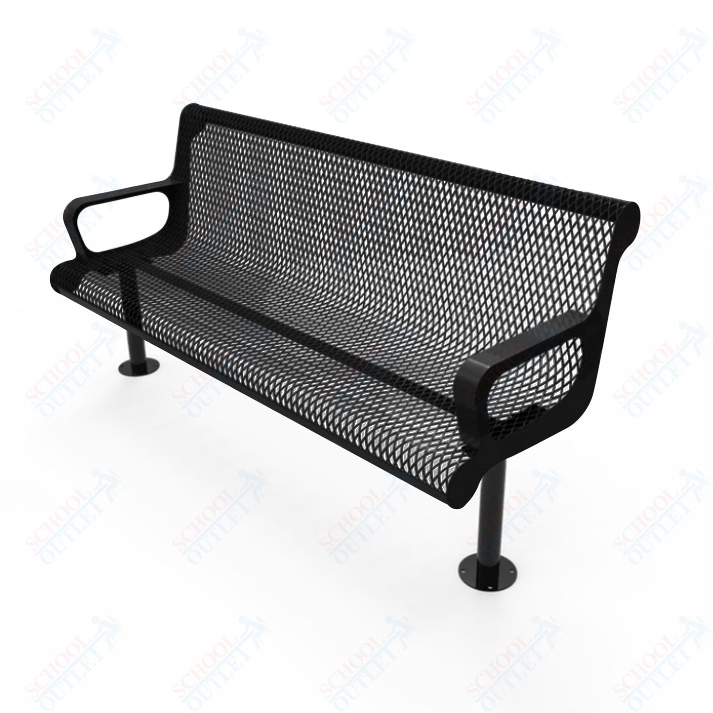 MyTcoat - Contoured Outdoor Bench with Arm - Surface Mount 4' L (MYT - BCA04 - 44) - SchoolOutlet