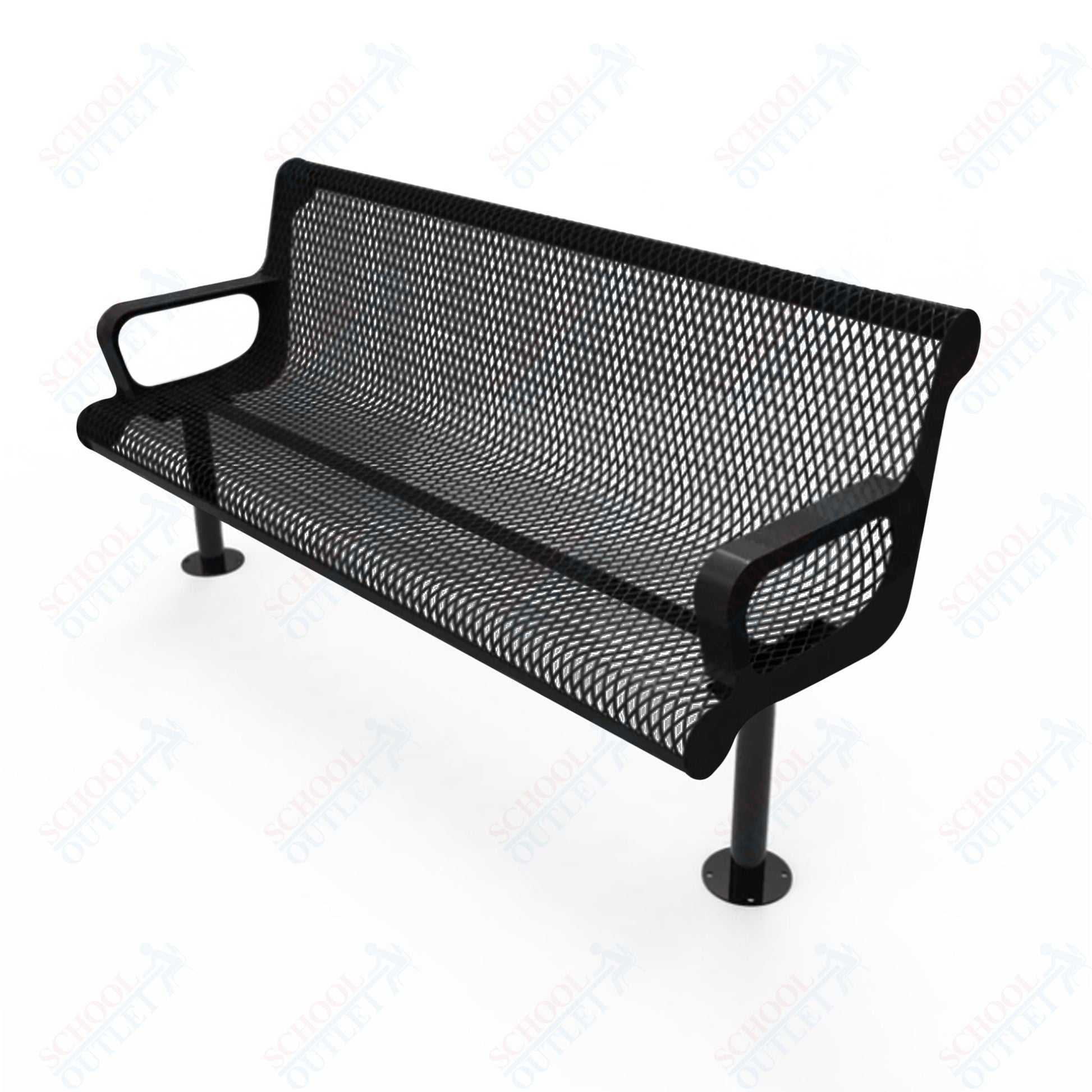 MyTcoat - Contoured Outdoor Bench with Arm - Surface Mount 4' L (MYT - BCA04 - 44) - SchoolOutlet