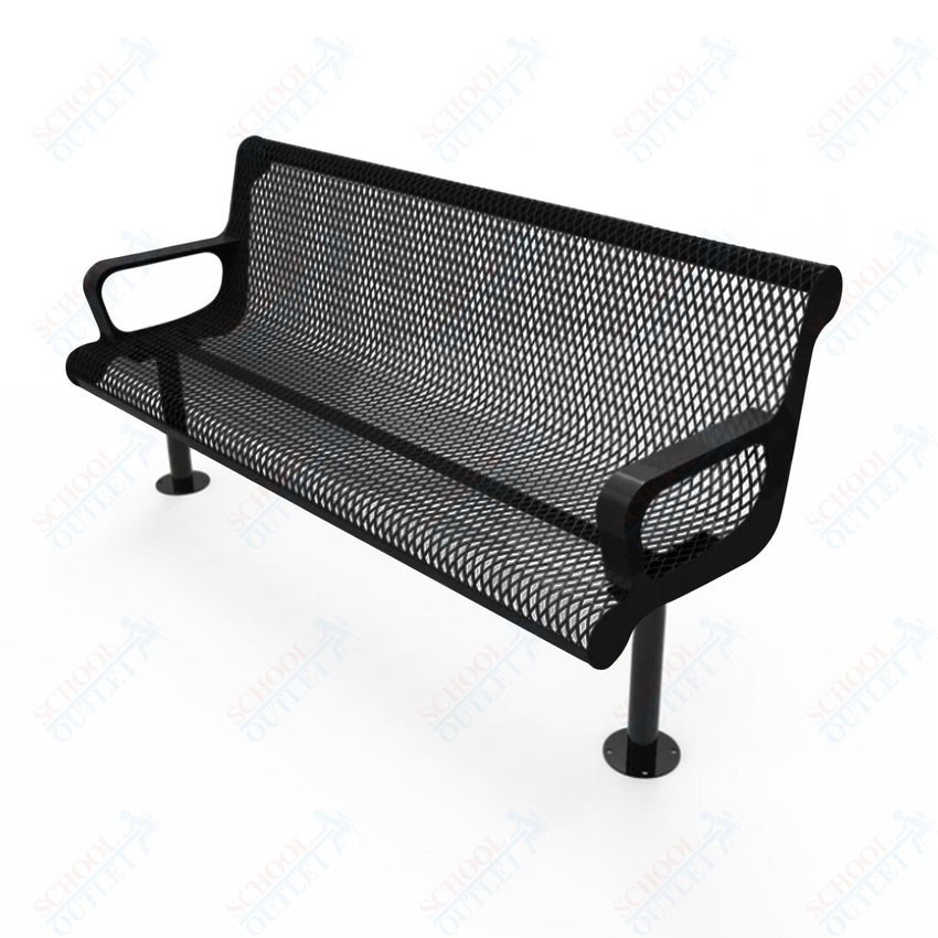 MyTcoat - Contoured Outdoor Bench with Arm - Surface Mount 4' L (MYT - BCA04 - 44) - SchoolOutlet