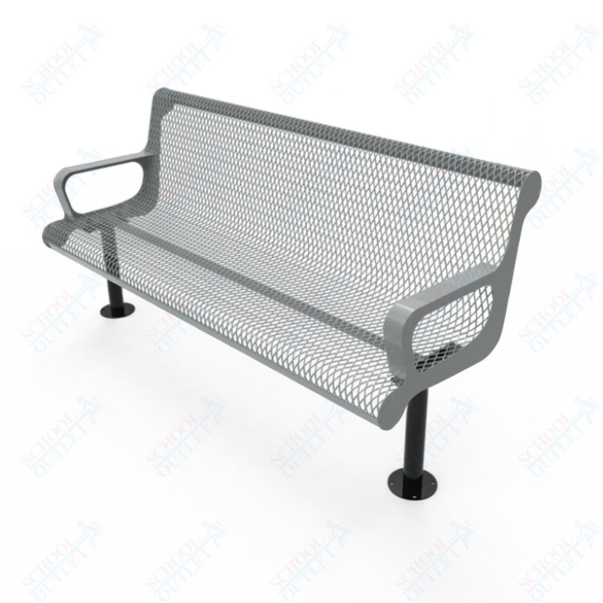MyTcoat - Contoured Outdoor Bench with Arm - Surface Mount 4' L (MYT - BCA04 - 44) - SchoolOutlet