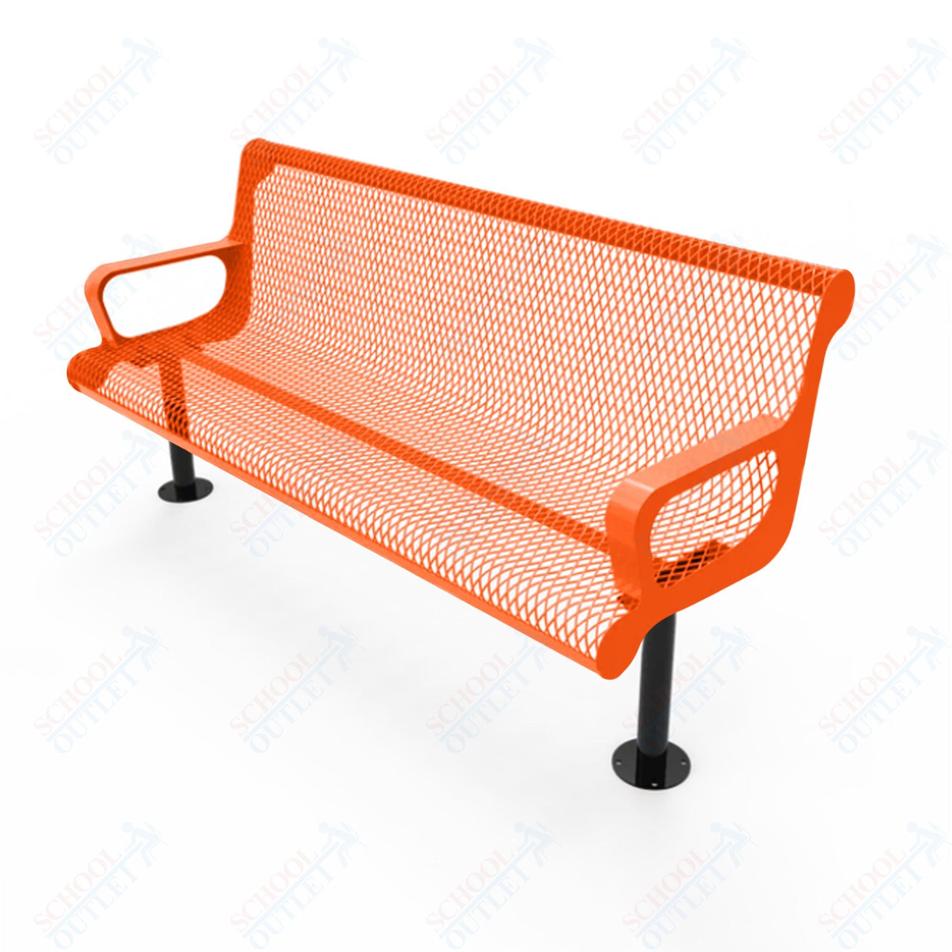 MyTcoat - Contoured Outdoor Bench with Arm - Surface Mount 4' L (MYT - BCA04 - 44) - SchoolOutlet