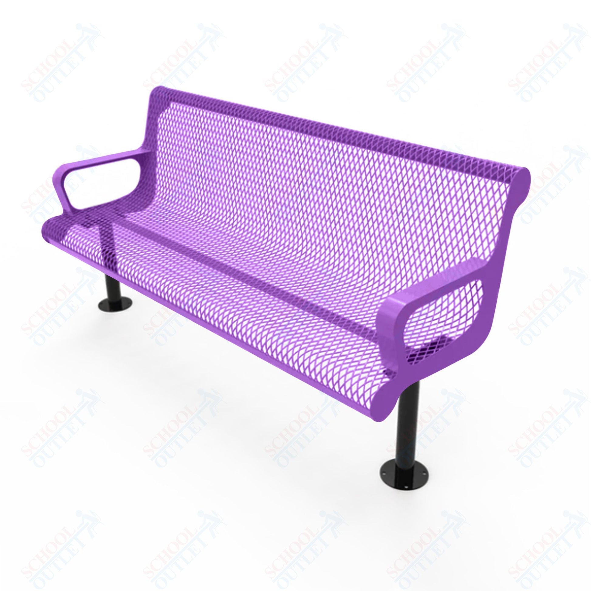MyTcoat - Contoured Outdoor Bench with Arm - Surface Mount 4' L (MYT - BCA04 - 44) - SchoolOutlet