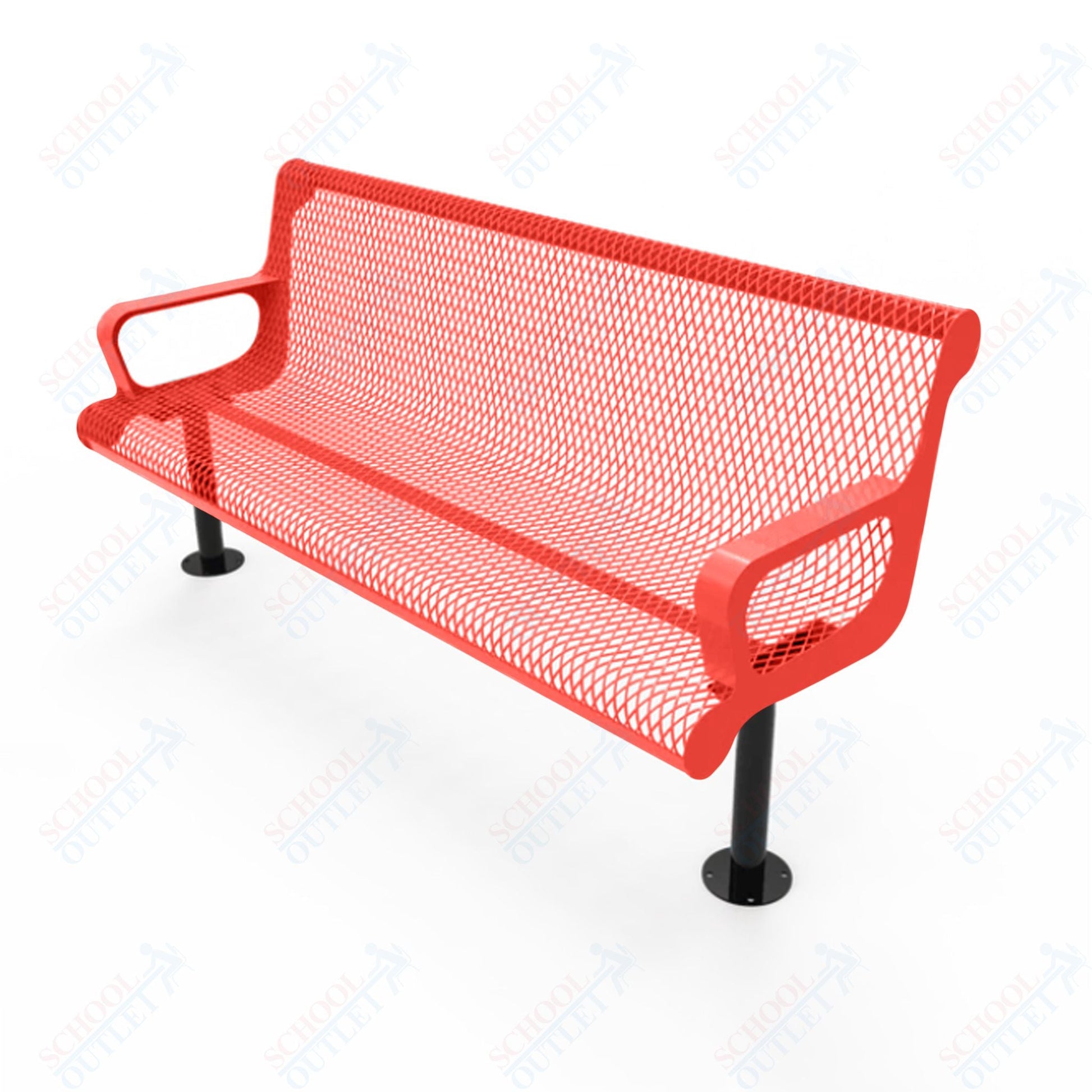 MyTcoat - Contoured Outdoor Bench with Arm - Surface Mount 4' L (MYT - BCA04 - 44) - SchoolOutlet