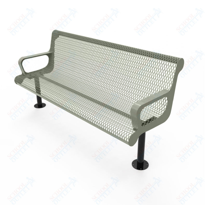 MyTcoat - Contoured Outdoor Bench with Arm - Surface Mount 4' L (MYT - BCA04 - 44) - SchoolOutlet