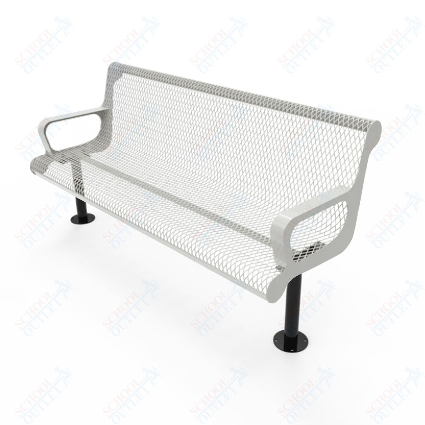MyTcoat - Contoured Outdoor Bench with Arm - Surface Mount 4' L (MYT - BCA04 - 44) - SchoolOutlet