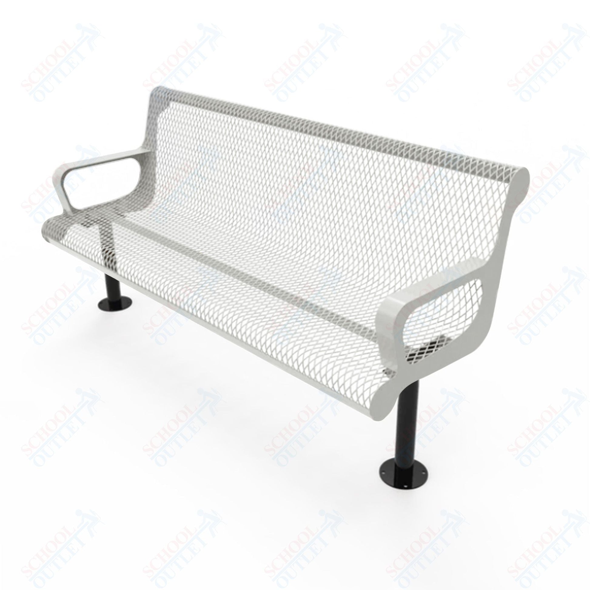 MyTcoat - Contoured Outdoor Bench with Arm - Surface Mount 4' L (MYT - BCA04 - 44) - SchoolOutlet