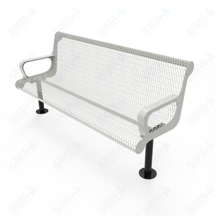 MyTcoat - Contoured Outdoor Bench with Arm - Surface Mount 4' L (MYT - BCA04 - 44) - SchoolOutlet