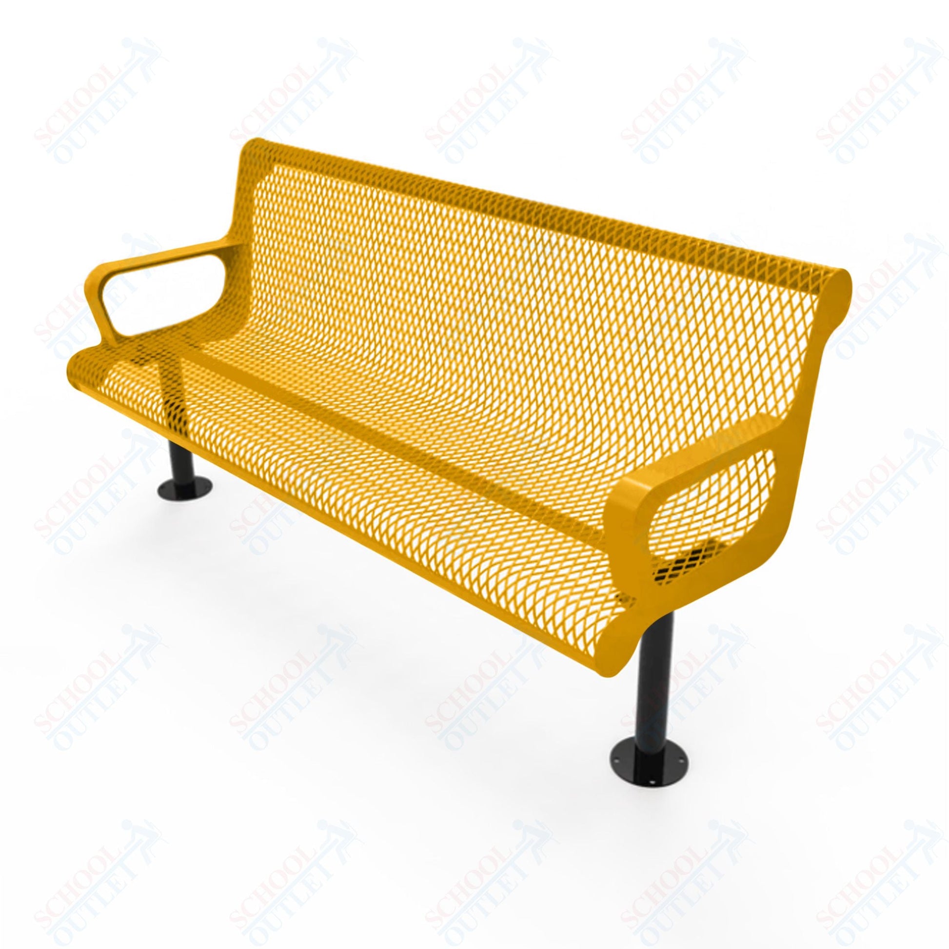 MyTcoat - Contoured Outdoor Bench with Arm - Surface Mount 4' L (MYT - BCA04 - 44) - SchoolOutlet