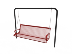 MyTcoat - Contoured Swing Outdoor Bench with Arm - Inground Mount 4' L (MYT-BCA04-68)