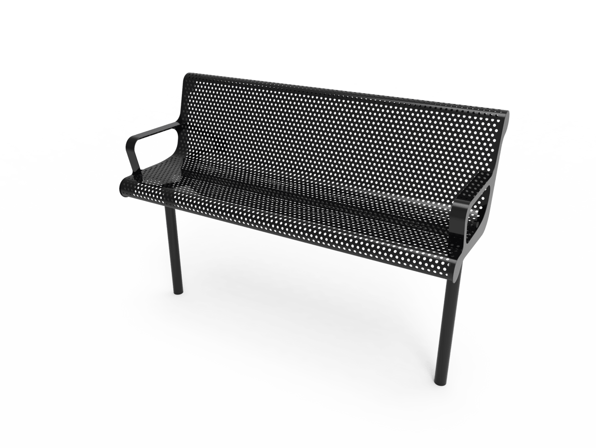 MyTcoat - Contoured Outdoor Bench with Arm - Inground Mount 4' L (MYT-BCA04-43) - SchoolOutlet