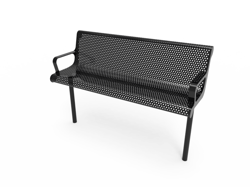 MyTcoat - Contoured Outdoor Bench with Arm - Inground Mount 4' L (MYT-BCA04-43) - SchoolOutlet