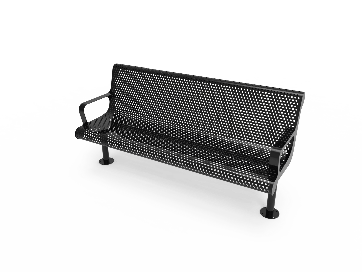 MyTcoat - Contoured Outdoor Bench with Arm - Surface Mount 4' L (MYT-BCA04-44) - SchoolOutlet