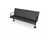 MyTcoat - Contoured Outdoor Bench with Arm - Surface Mount 4' L (MYT-BCA04-44) - SchoolOutlet