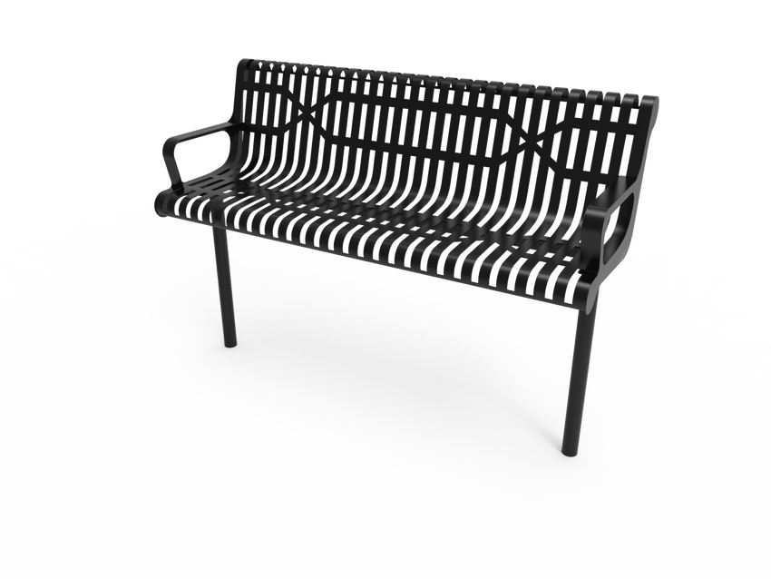 MyTcoat - Contoured Outdoor Bench with Arm - Inground Mount 4' L (MYT-BCA04-43) - SchoolOutlet