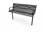 MyTcoat - Contoured Outdoor Bench with Arm - Inground Mount 4' L (MYT-BCA04-43) - SchoolOutlet