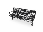 MyTcoat - Contoured Outdoor Bench with Arm - Surface Mount 4' L (MYT-BCA04-44) - SchoolOutlet