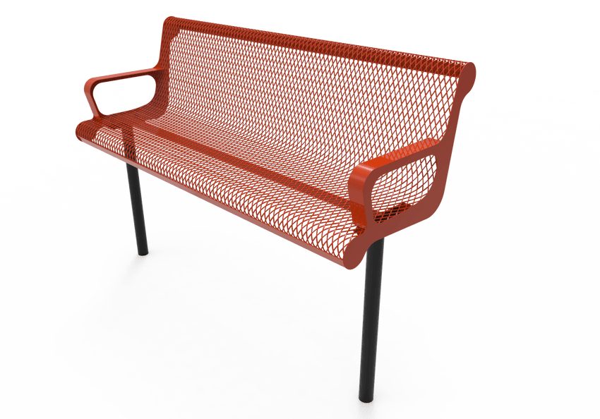 MyTcoat - Contoured Outdoor Bench with Arm - Inground Mount 6' L (MYT-BCA06-43) - SchoolOutlet