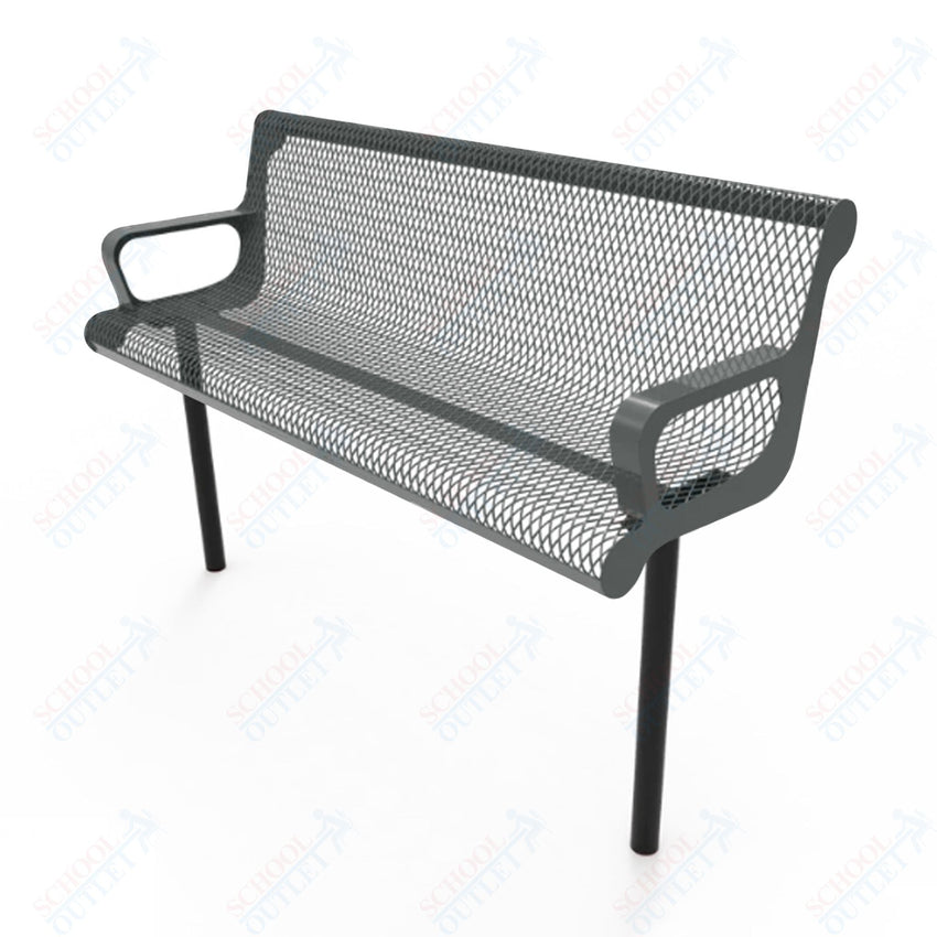 MyTcoat - Contoured Outdoor Bench with Arm - Inground Mount 6' L (MYT - BCA06 - 43) - SchoolOutlet