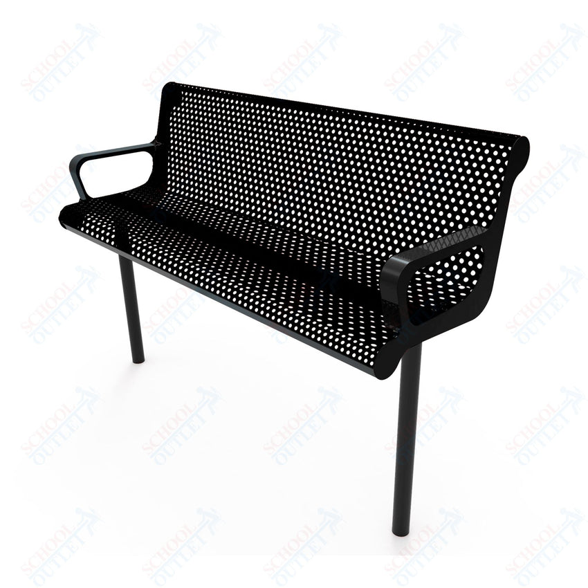 MyTcoat - Contoured Outdoor Bench with Arm - Inground Mount 6' L (MYT - BCA06 - 43) - SchoolOutlet