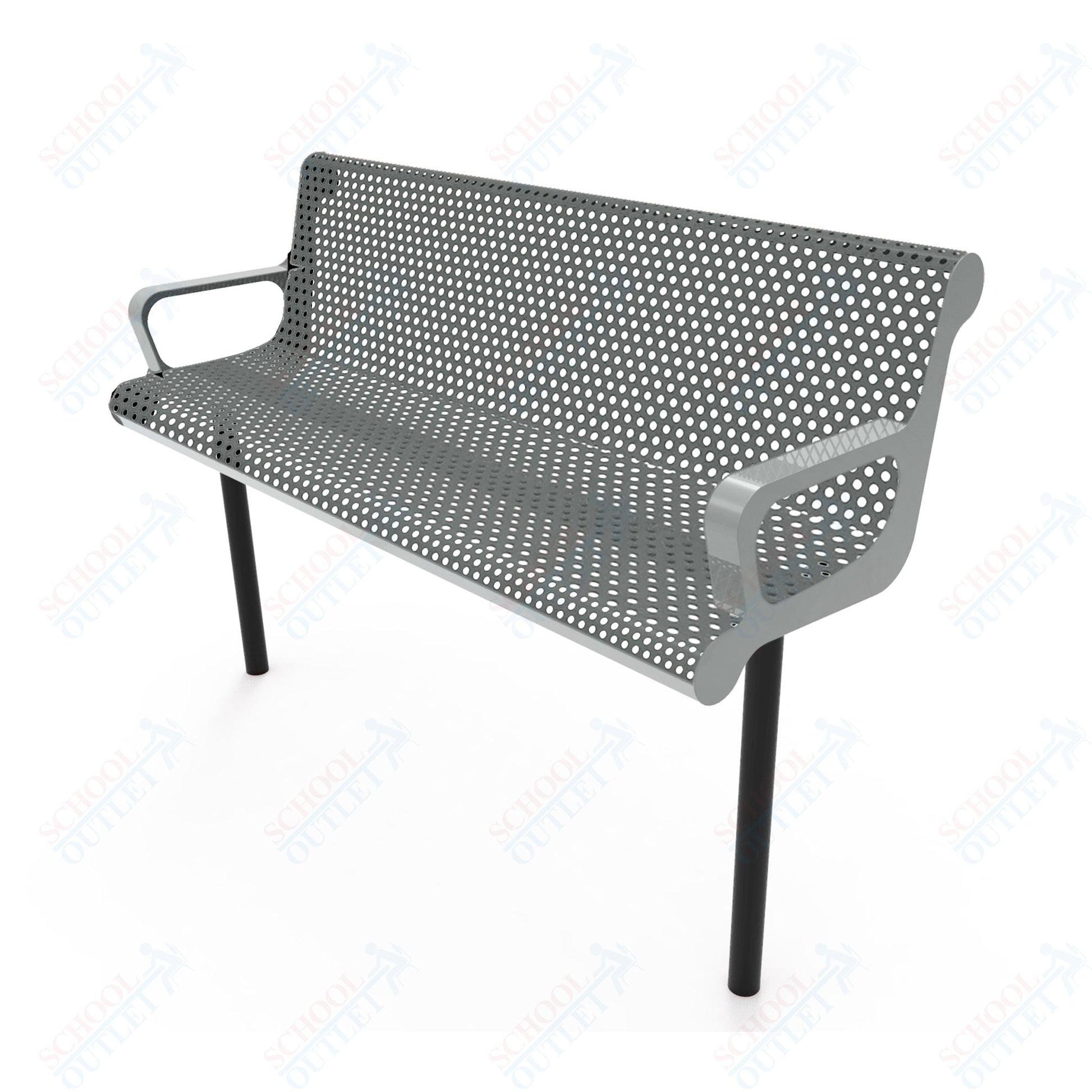MyTcoat - Contoured Outdoor Bench with Arm - Inground Mount 6' L (MYT - BCA06 - 43) - SchoolOutlet