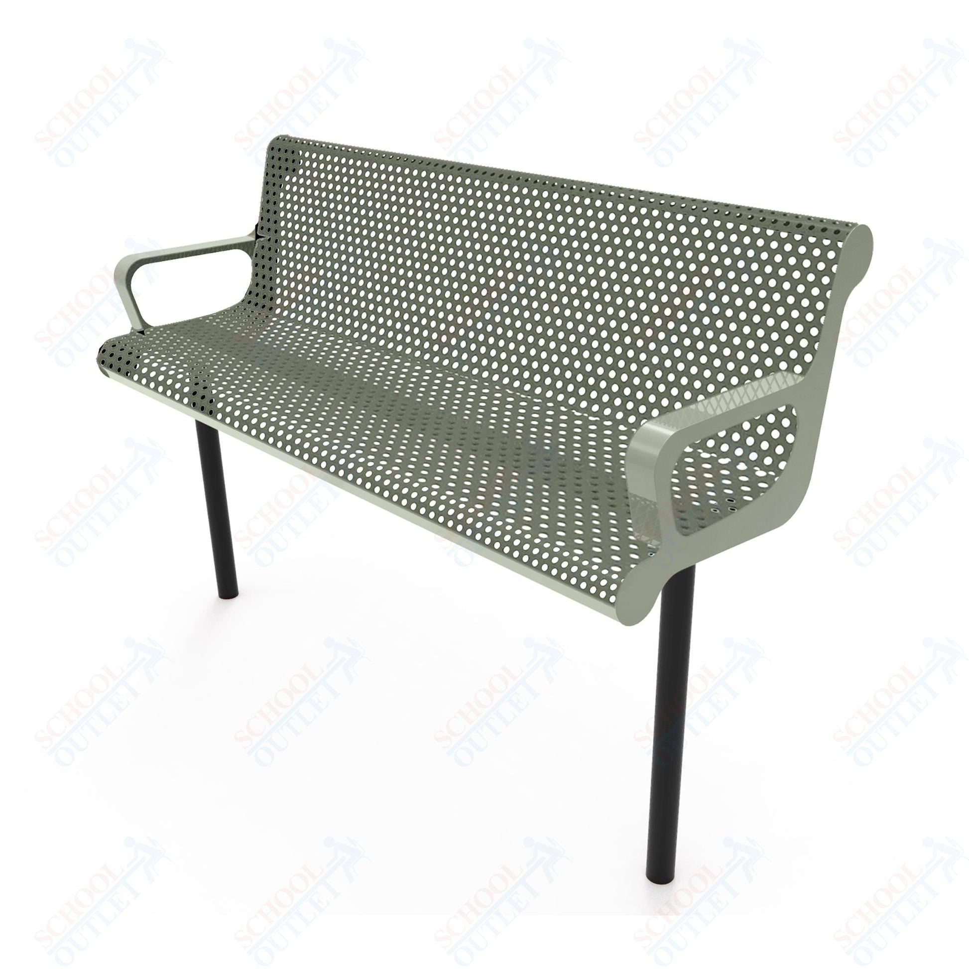 MyTcoat - Contoured Outdoor Bench with Arm - Inground Mount 6' L (MYT - BCA06 - 43) - SchoolOutlet