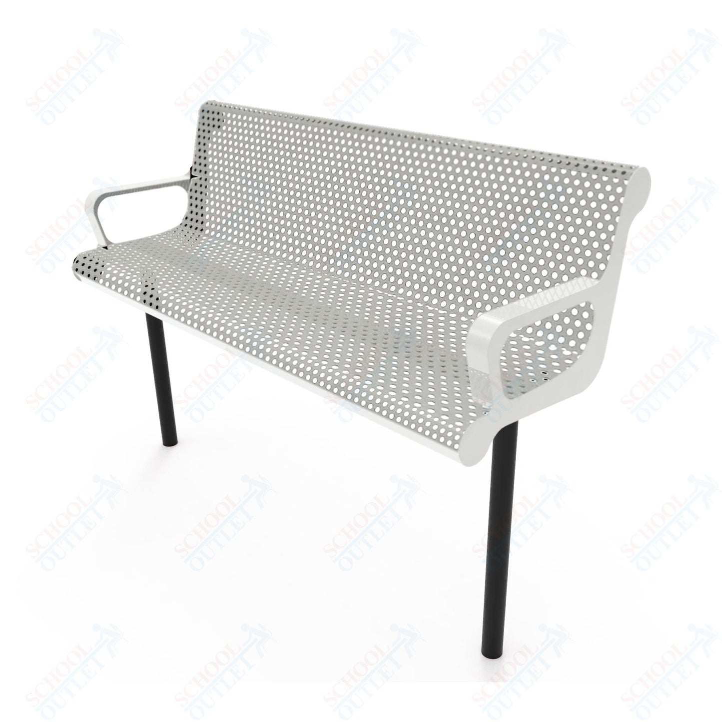 MyTcoat - Contoured Outdoor Bench with Arm - Inground Mount 6' L (MYT - BCA06 - 43) - SchoolOutlet