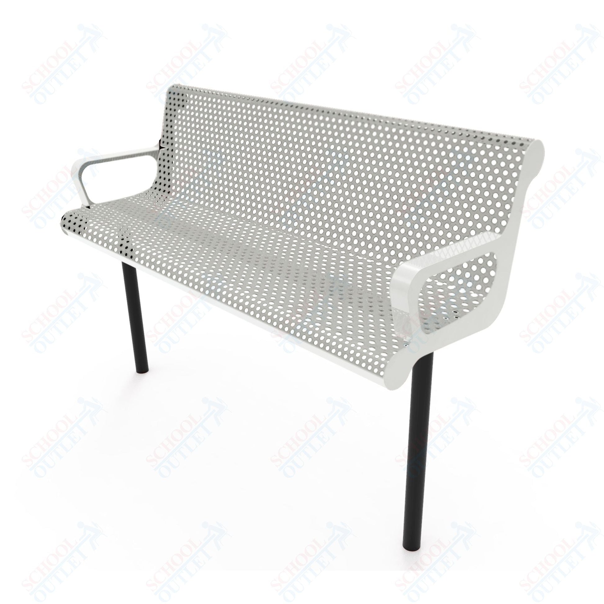 MyTcoat - Contoured Outdoor Bench with Arm - Inground Mount 6' L (MYT - BCA06 - 43) - SchoolOutlet