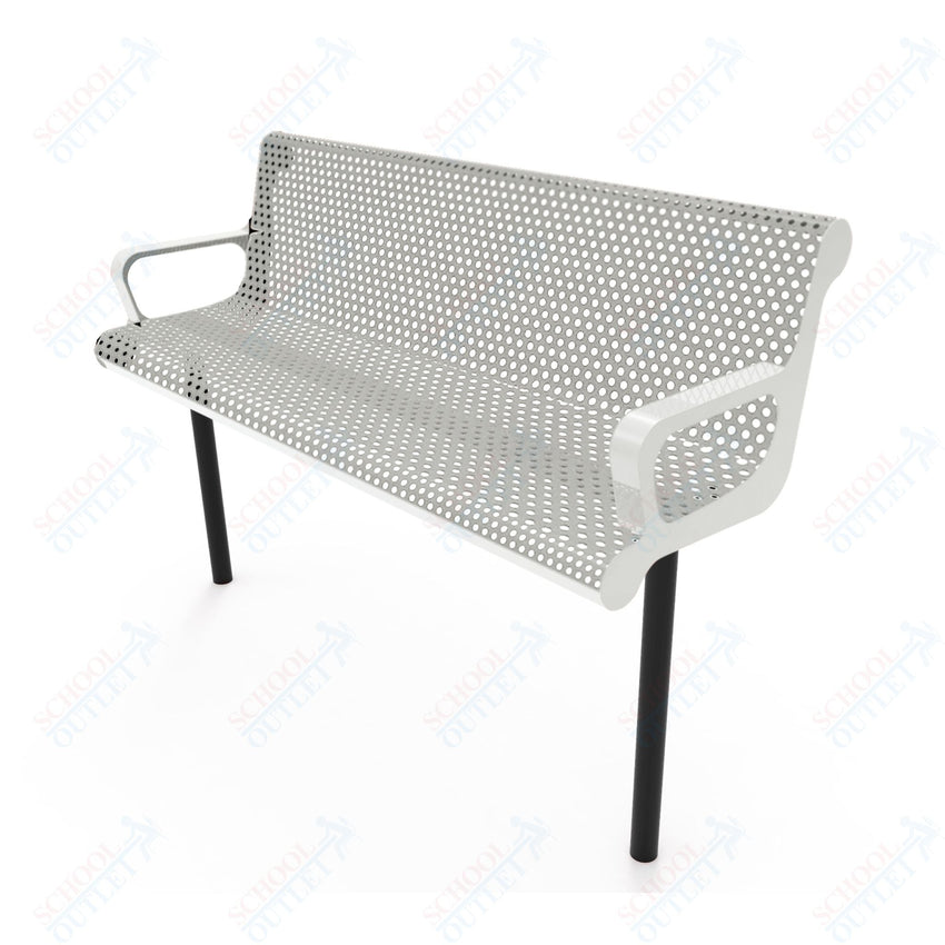 MyTcoat - Contoured Outdoor Bench with Arm - Inground Mount 6' L (MYT - BCA06 - 43) - SchoolOutlet
