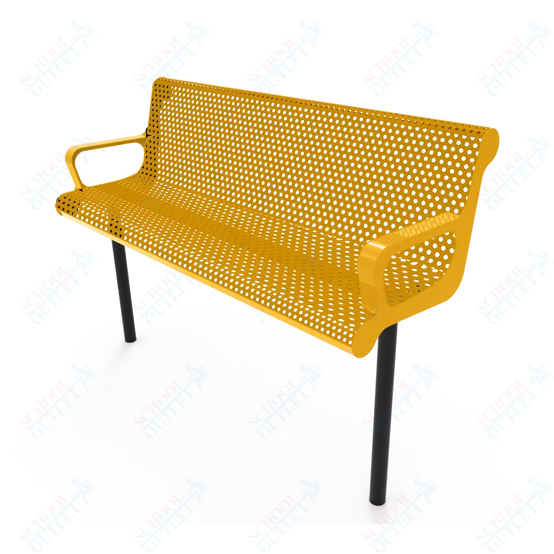 MyTcoat - Contoured Outdoor Bench with Arm - Inground Mount 6' L (MYT - BCA06 - 43) - SchoolOutlet