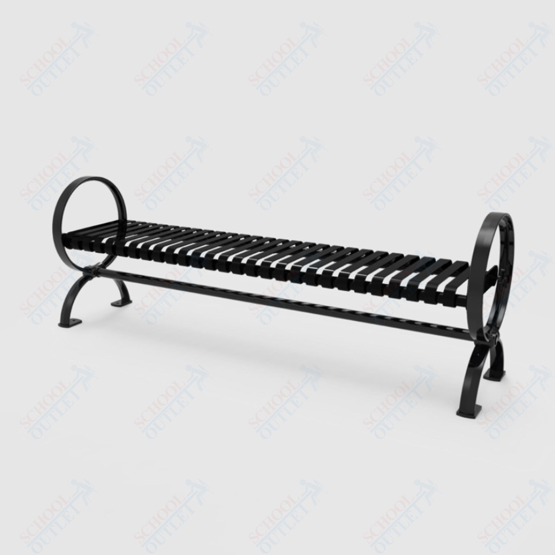 MyTcoat - Skyline Outdoor Bench with Arched Back - Portable or Surface Mount 6' L (MYT - BSL06 - O - 57) - SchoolOutlet