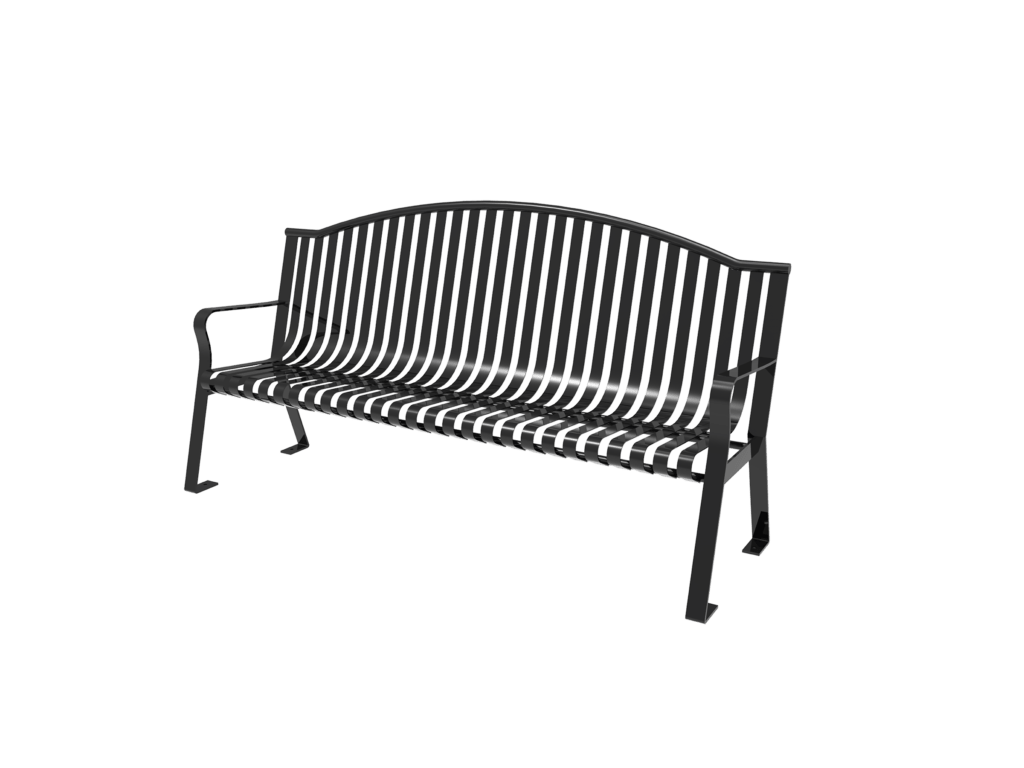 MyTcoat - Skyline Outdoor Bench with Arched Back - Portable or Surface Mount 6' L (MYT-BSL06-O-57) - SchoolOutlet