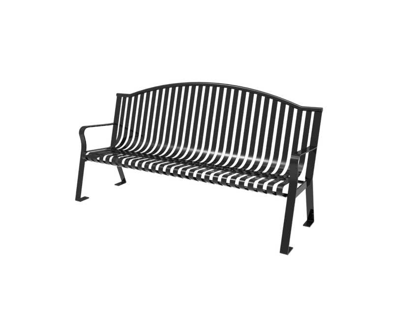 MyTcoat - Skyline Outdoor Bench with Arched Back - Portable or Surface Mount 6' L (MYT-BSL06-O-57) - SchoolOutlet